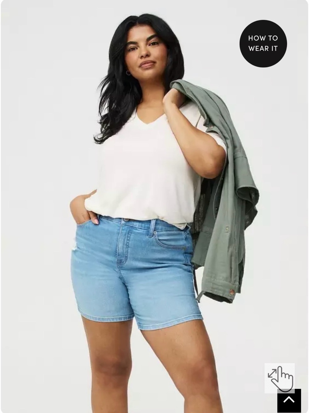torrid Light Blue Stretch Denim Shorts